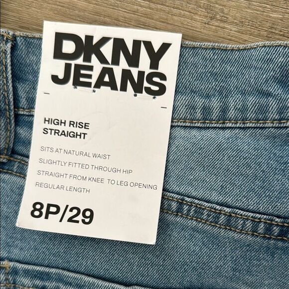 DKNY BLUE Cropped Jeans HIGH RISE STRAIGHT SIZE 8P - Picture 5 of 6
